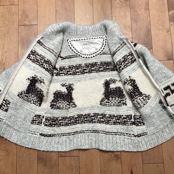 Cowichan Wool Cardigan Vintage Deer Handknit Last Of The Mohicans Small Medium - Picture 7 of 7